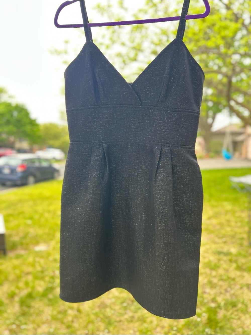 Hutch Black Mini Dress with Subtle Shimmer NWT